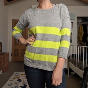 Grey Gap Sweater with Neon Stripes